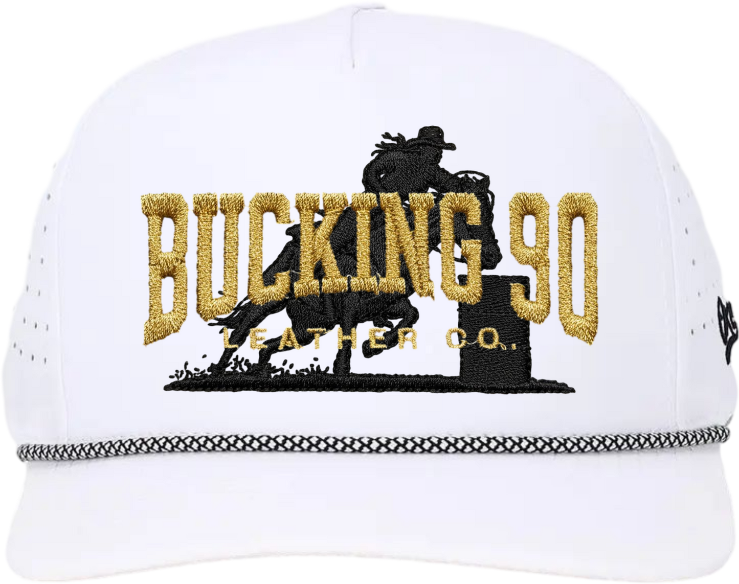 Bucking 90 Goldline Rope Hat – The High Noon White Edition