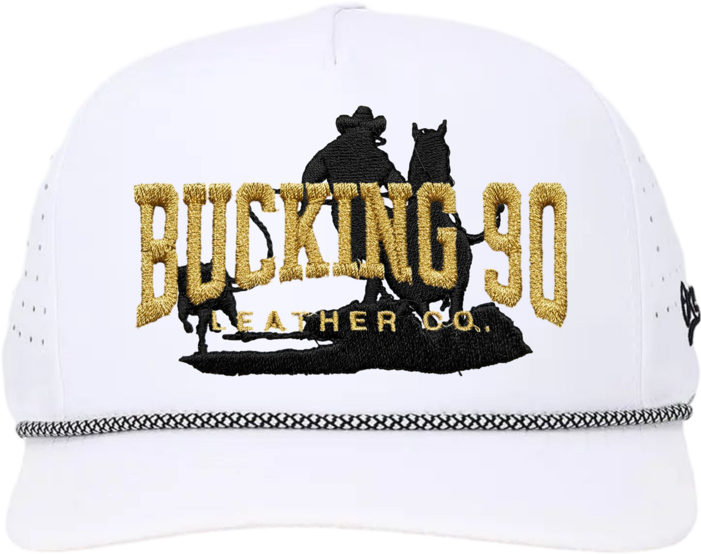 Bucking 90 Goldline Rope Hat – The High Noon White Edition