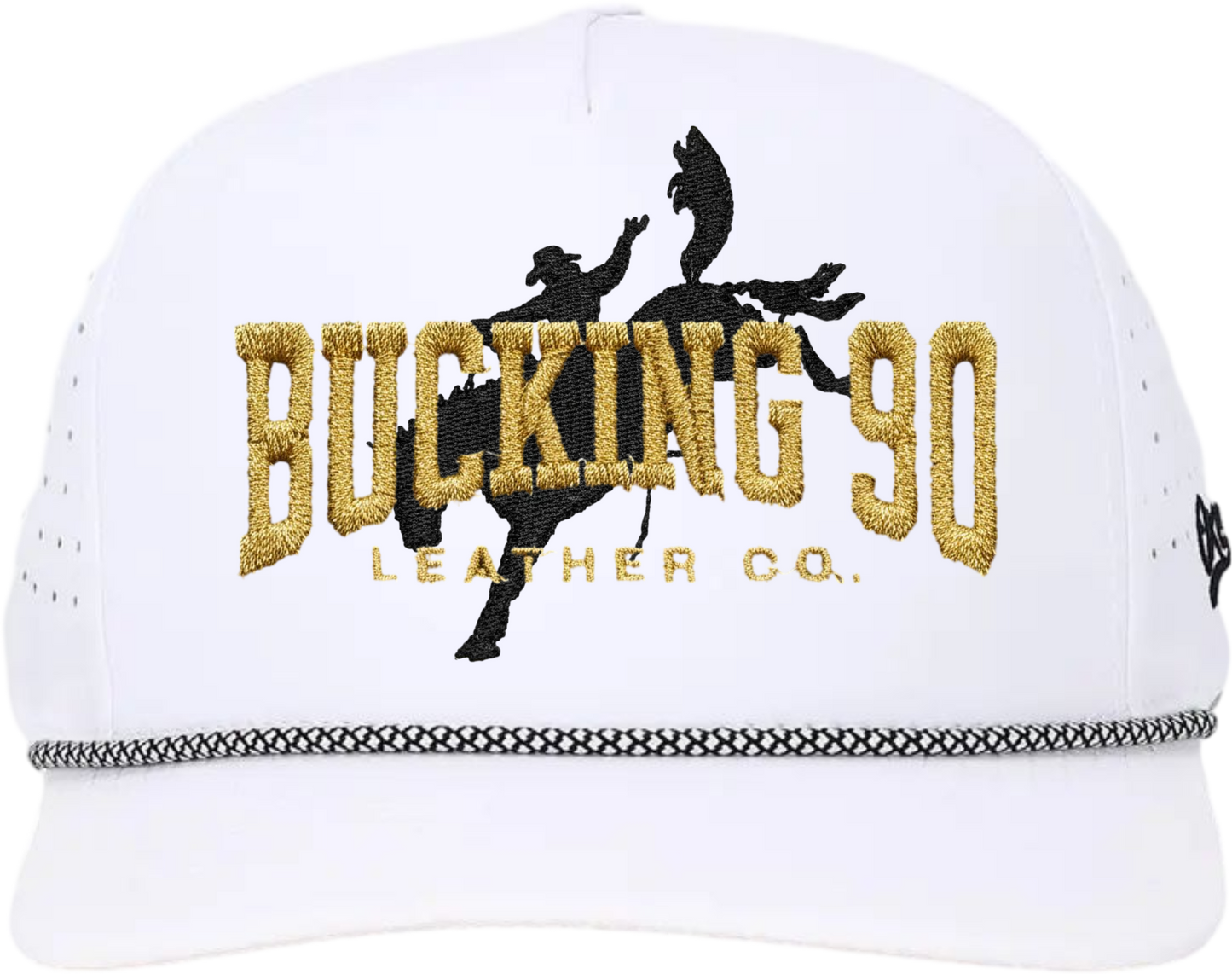 Bucking 90 Goldline Rope Hat – The High Noon White Edition