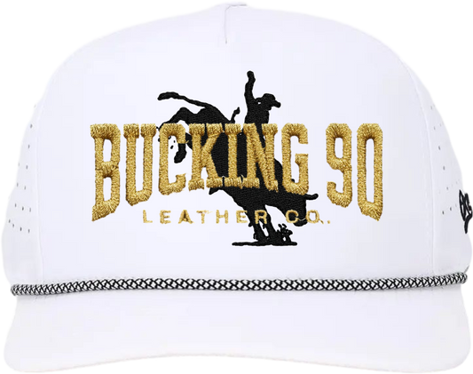 Bucking 90 Goldline Rope Hat – The High Noon White Edition