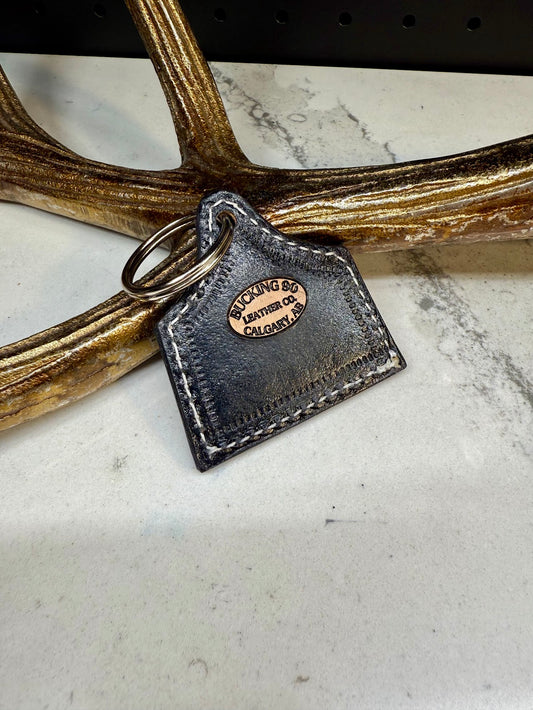 Custom Tooled Eartag Keychain