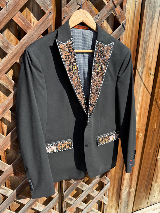 Custom Suit Jacket Collar & Pocket Accents