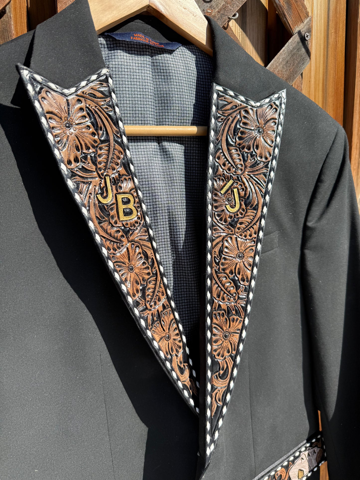 Custom Suit Jacket Collar & Pocket Accents