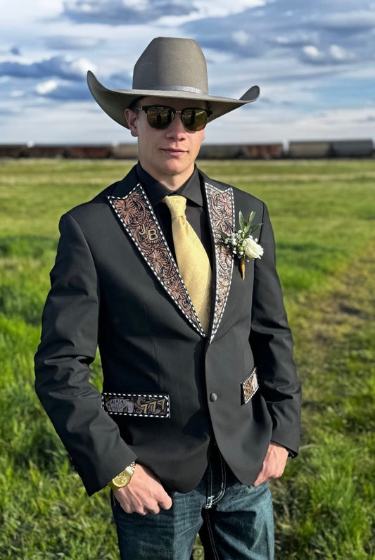 Custom Suit Jacket Collar & Pocket Accents