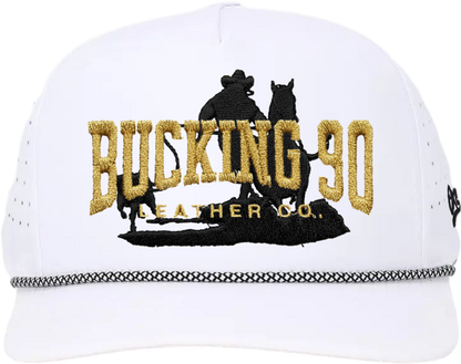 Bucking 90 Goldline Rope Hat – The High Noon White Edition