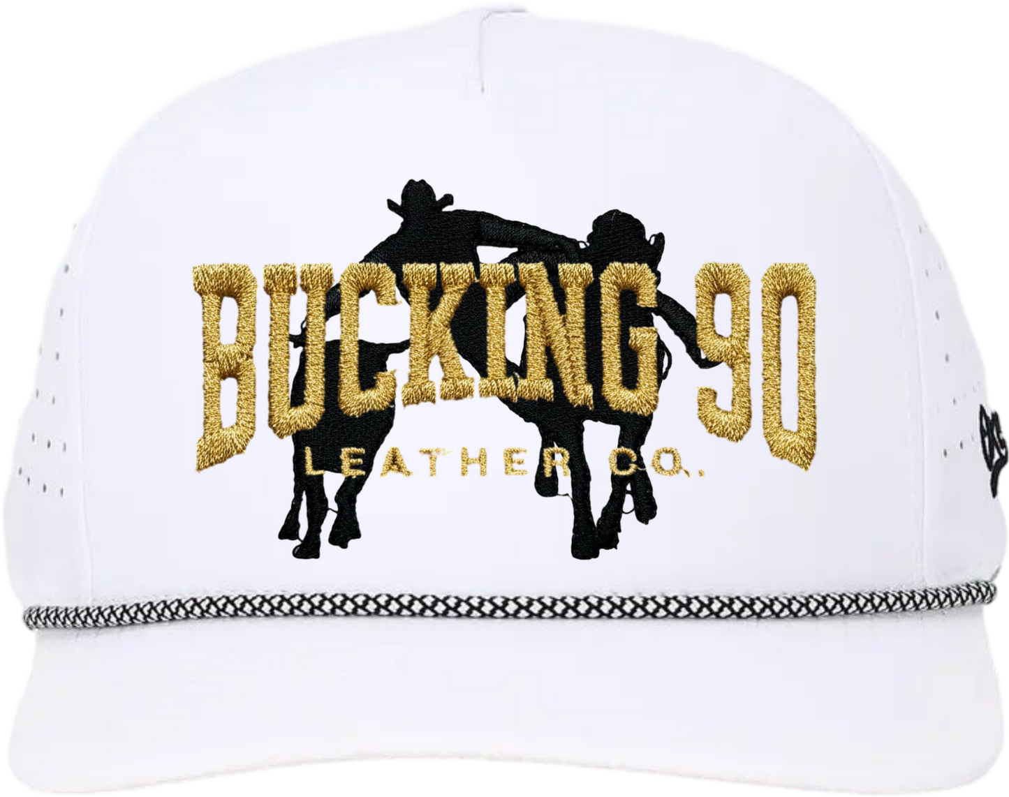 Bucking 90 Goldline Rope Hat – The High Noon White Edition