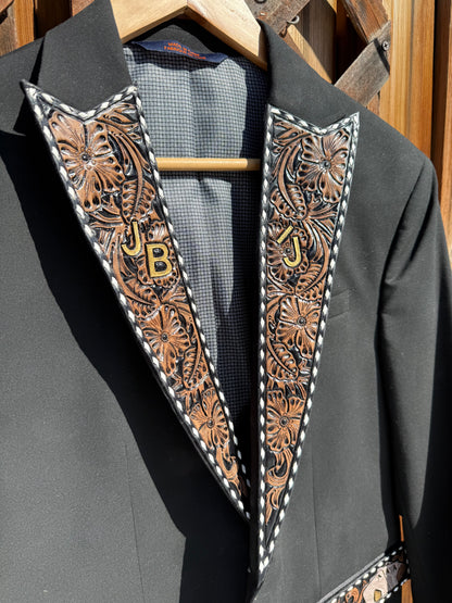 Custom Suit Jacket Collar & Pocket Accents
